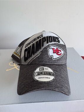 New Era Kansas City Chiefs Gray Conference Champions 9FORTY Hat